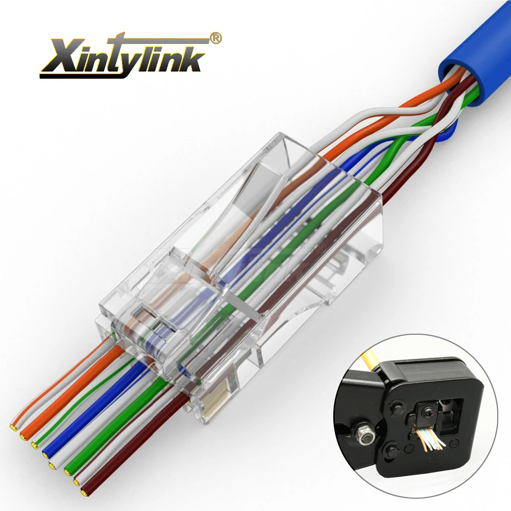xintylink EZ rj45 connector cat6 rj 45 plug cat5e utp 8P8C